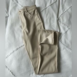 ZARA High Rise Vent Hem Straight Leather Pants